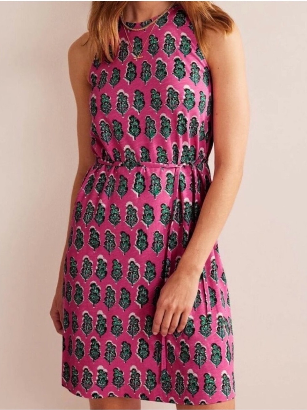 Boden - Festival Pink Artisan Bloom Swing Dress (Sz US 12L)